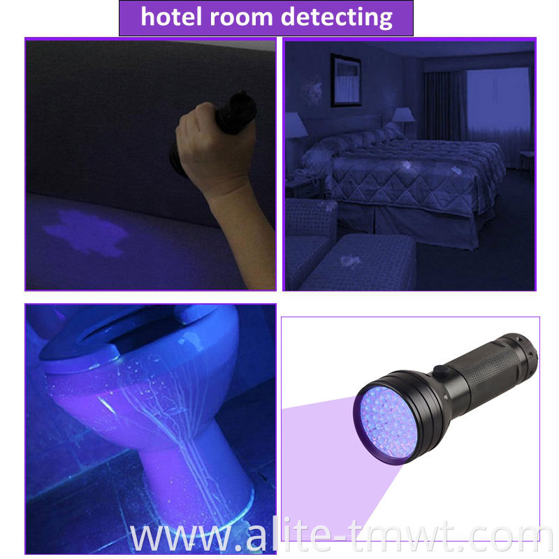 Bright 51 Led UV Torch 395nm Ultraviolet Flashlight Portable UV Fluorescent Agent Detection Torch